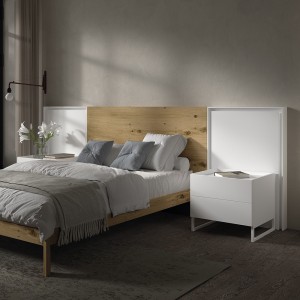 Mesita noche dos cajones Nox de Arlex. Muebles de diseño.