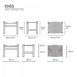 Taburete CH53 de Carl Hansen and Son. Taburete de diseño moderno y elegante