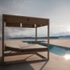 Cama Daybed Elevada para exterior de Gandía Blasco. Camas de diseño con parasol.