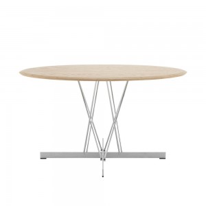 Mesa Viscount of Wood Kartell. Elegante mesa comedor redonda de madera.