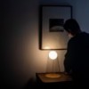 Lámpara con cuerpo de cristal soplado Satellight de Foscarini. Lamparas de vidrio