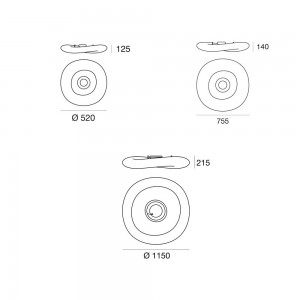 Lámpara de diseño italiano de techo Mr Magoo Stilnovo