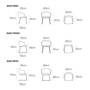 Sillón Binar60 bajo acero Inclass. Sillones de diseño moderno para interiores.