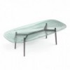 Mesa con cantos redondeados Coral Beach de Fiam. Mesas de vidrio para comedor y salón.
