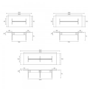 Mesa LLT Cristal de Fiam. Mesas de diseño moderno de cristal. Mesas rectangulares.