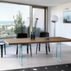 Mesa LLT Wood de Fiam. Mesas de cristal para comedores y salones modernos.