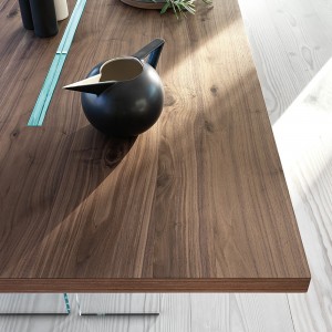 Mesa LLT Wood de Fiam. Mesas de cristal para comedores y salones modernos.