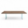 Mesa LLT Wood de Fiam. Mesas de cristal para comedores y salones modernos.