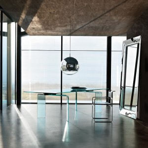 Mesa extensible Ray Plus de Fiam. Muebles de cristal. Mesas de diseño.