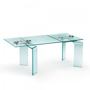 Mesa extensible Ray Plus de Fiam. Muebles de cristal. Mesas de diseño.