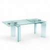 Mesa extensible Ray Plus de Fiam. Muebles de cristal. Mesas de diseño.