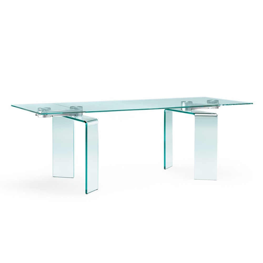 Mesa extensible Ray Plus de Fiam. Muebles de cristal. Mesas de diseño.