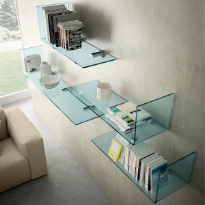 Estante Rialto L de Fiam. Muebles modernos italianos. Repisa de pared.