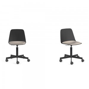 Silla Maarten base giratoria con ruedas Viccarbe ideal para oficinas.