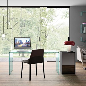 Escritorio Rialto de Fiam. Muebles de cristal. Escritorios modernos para hogar.