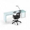 Escritorio Rialto L de Fiam. Muebles de cristal. Escritorios modernos para hogar.