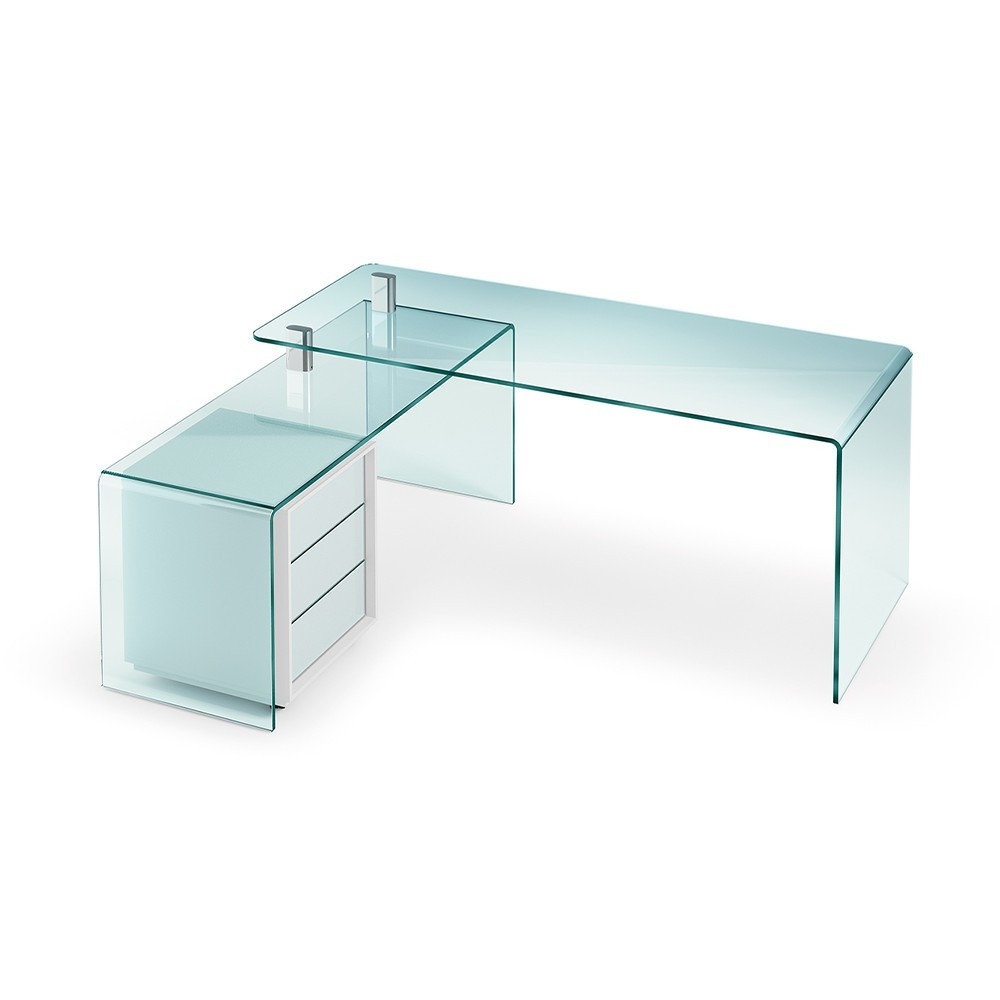 Escritorio Rialto Isola de Fiam. Muebles de cristal. Escritorios modernos para hogar.