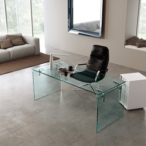 Escritorio Bright de Fiam. Muebles de cristal. Escritorios modernos para hogar.