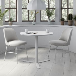 Silla con base metálica de diseño Aleta para espacios públicos de Viccarbe.