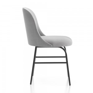 Silla con base metálica de diseño Aleta para espacios públicos de Viccarbe.