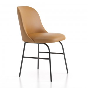 Silla con base metálica de diseño Aleta para espacios públicos de Viccarbe.