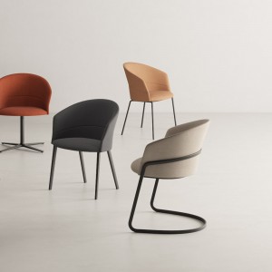 Sillón tapizado Copa cantilever de Viccarbe. Mobiliario de diseño moderno.