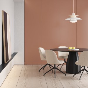 Mesa Burin redonda de Viccarbe. Mobilario de diseño para interiores.