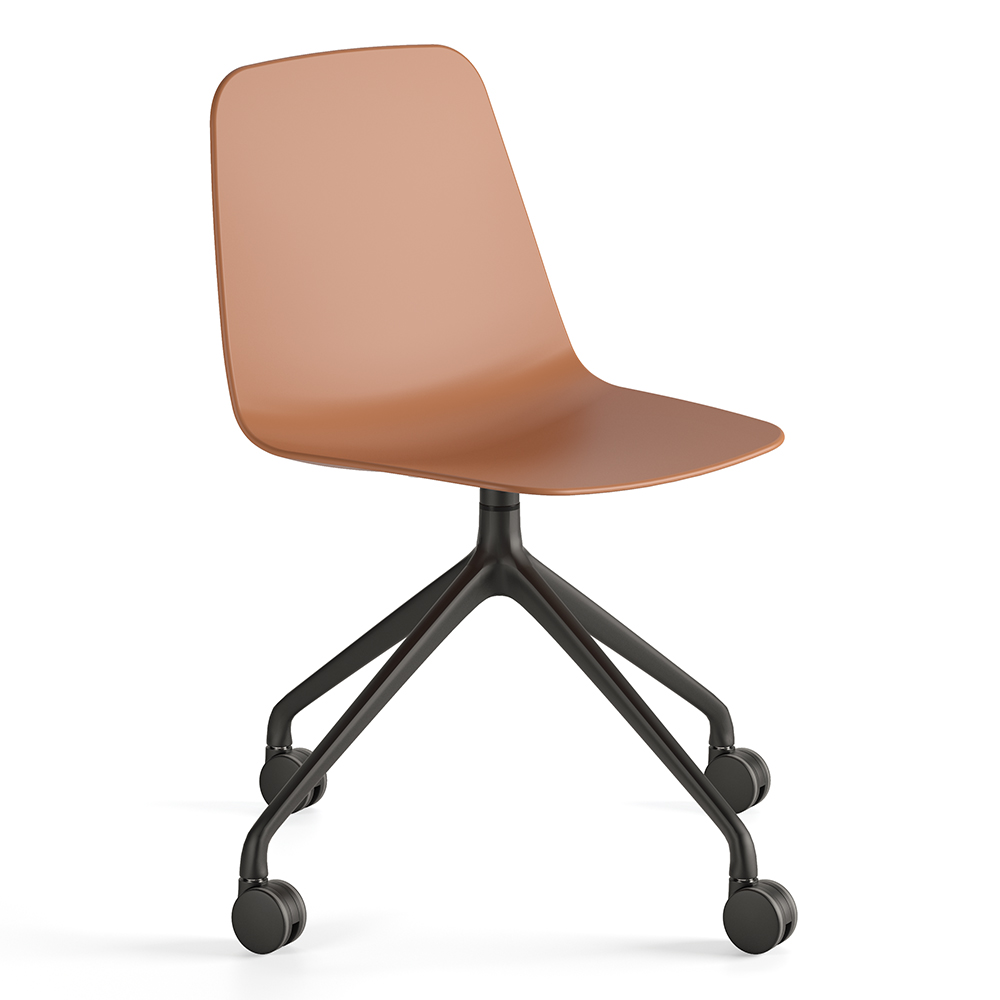 Silla Maarten base giratoria con ruedas Viccarbe ideal para oficinas.