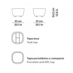 Mesa auxiliar tejida Heritage de Point. Muebles de exterior jardín terraza.