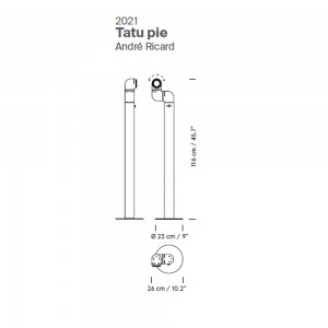 Lámpara de pie Tatu Alta de SantaCole. Lámparas de diseño moderno y elegante.