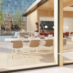 Mesa Trestle de Viccarbe. Mobilario para contract y espacios exteriores. 