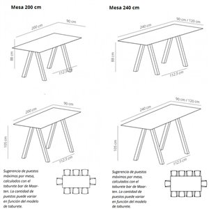 Mesa de madera alta Trestle de Viccarbe. Mobilario para contract y exteriores.