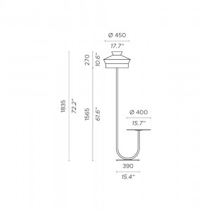 Lámpara de pie Martinique de Contardi con un diseño único, moderno y elegante.