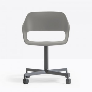 Sillón Babila con ruedas de Pedrali. Sillas con ruedas. Sillas de diseño.