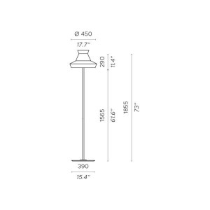 Lámpara pie Guadaloupe exterior Contardi con diseño moderno, retro y elegante.