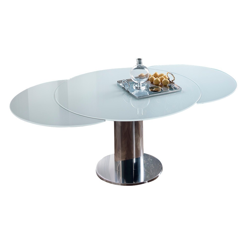 Mesa Giro Extensible base columna de Bontempi. Mesas modernas de diseño italiano.