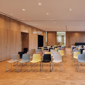 Silla Catifa 46 polipropileno patín Arper. Silla moderna para contract.