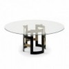 Mesa Imperial Redonda Cristal de Bontempi. Muebles modernos italianos de madera.