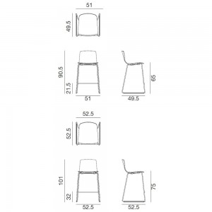Taburete Aava Acero de Arper. Taburete de diseño moderno para contract.