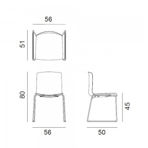Silla Catifa 46 madera patín Arper. Mobiliario para hogar y contract.