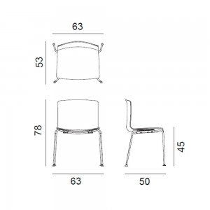 Silla Catifa 53 polipropileno patas Arper. Silla para interior y exterior.