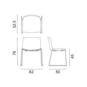 Silla Catifa 53 polipropileno patín Arper. Silla para interior y exterior.