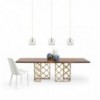 Mesa Majesty extensible con sobre de madera o cristal de Bontempi. Muebles modernos italianos.