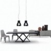 Mesa Millennium de madera o mármol de Bontempi. Muebles modernos italianos.