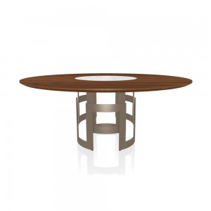 Mesa Imperial Ring de Bontempi. Mesa con sobre giratorio de diseño italiano.