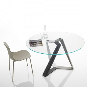 Mesa Millennium Redonda de Bontempi. Mesas de comedor modernas de diseño.