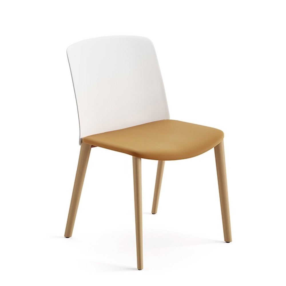 Silla Mixu polipropileno madera Arper. Sillas tapizadas de diseño.