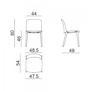 Silla Mixu polipropileno madera Arper. Sillas tapizadas de diseño.
