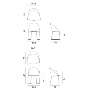 Silla Cila cojín patín Arper. Diseño moderno para interiores.