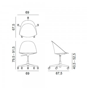 Silla Cila Go ruedas Arper. Diseño moderno ideal para oficnas.